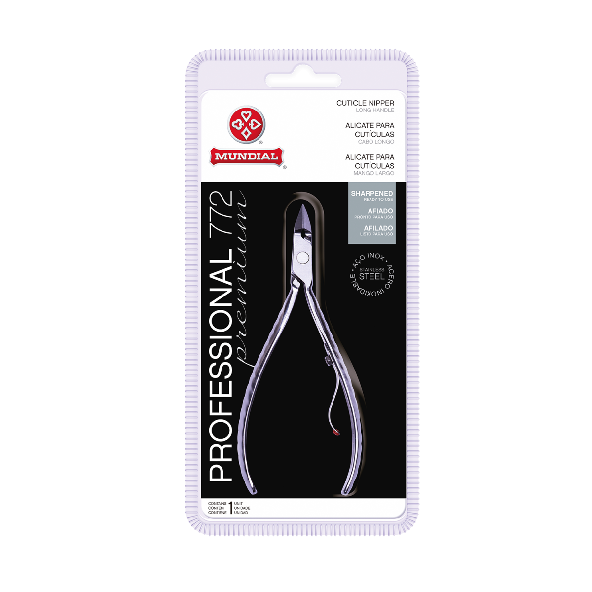 KIT 6 ALICATES DE CUTICULA 772 PRO PREMIUM INOX MUNDIAL