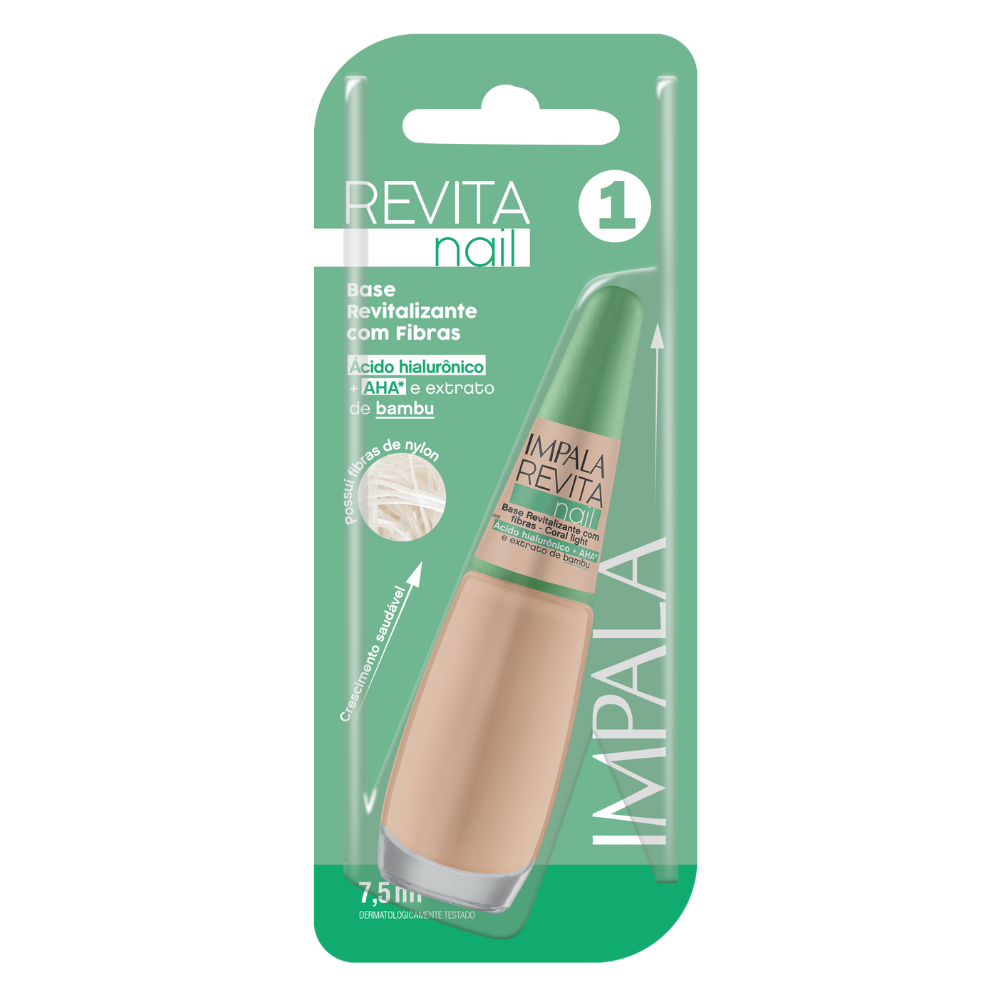 BASE REVITALIZANTE COM FIBRAS IMPALA CORAL LIGHT - Revita nail