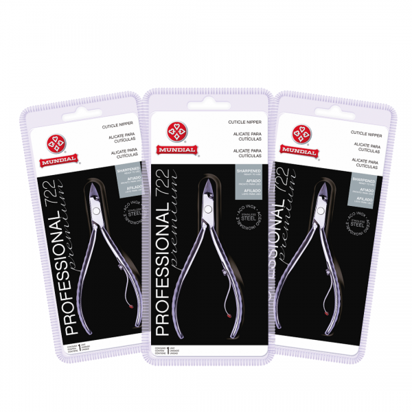 Kit 3 Alicates de Cutículas 722 premium inox