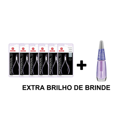 Kit 6 Alicates de Cutículas 722 premium inox