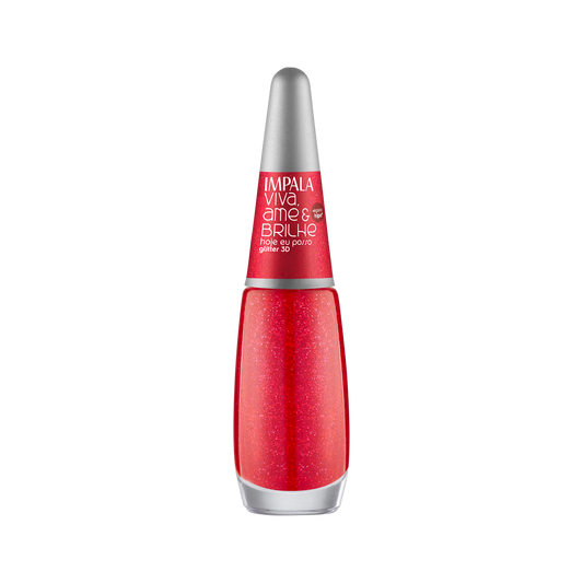 ESMALTE IMPALA VIVA AME E BRILHE GLITTER 3D HOJE EU POSSO
