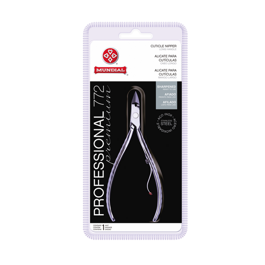 ALICATE CUTICULA 772 CABO LONGO PROFESSIONAL PREMIUM INOX MUNDIAL