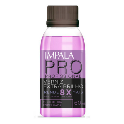 KIT 3 Verniz Extra Brilho Cobertura Espelhada 60ml