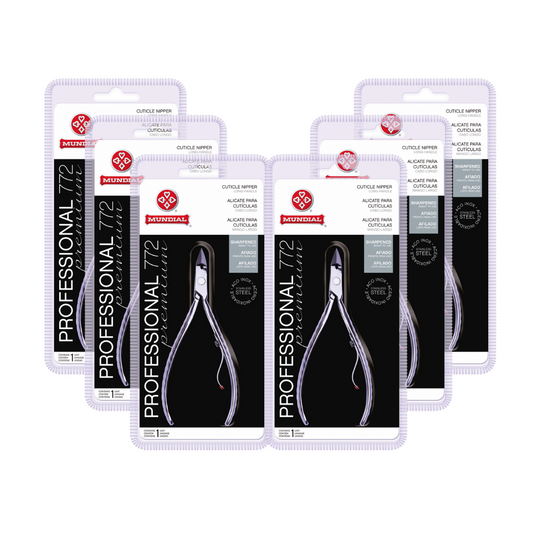 KIT 6 ALICATES DE CUTICULA 772 PRO PREMIUM INOX MUNDIAL