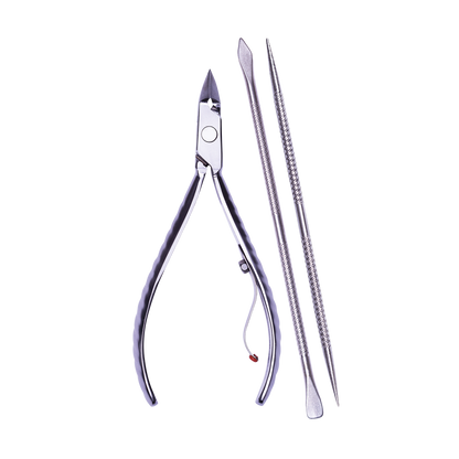 ALICATE CUTICULA 778-EP COM ESPATULA DUPLA E PALITO PROFESSIONAL PREMIUM INOX MUNDIAL